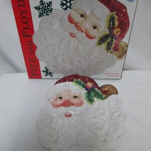 Vintage Fitz and Floyd FF Santa Canape Plate Snowman Christmas decor NEW NIB